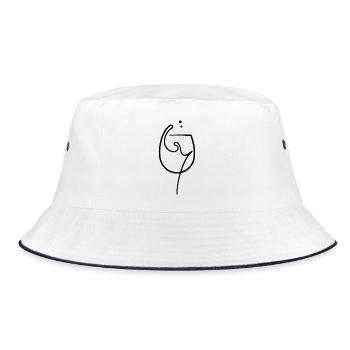 Spritz Glass Sketch – Stylish Cocktail Moment - Bucket Hat - white/navy - Front