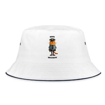 Sofa Security - Funny Cats Illustration - Bucket Hat - white/navy - Front