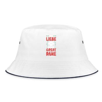 I love my Great Dane - Bucket Hat - white/navy - Front