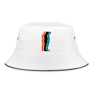 Olice Officer Retro Silhouette Vintage Law Enforce - Bucket Hat - Weiß/Navy - Vorne