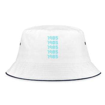 Year of birth 1985 - Bucket Hat - white/navy - Front