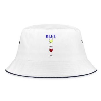 BLUE, WHITE, RED! (wine) - Bucket Hat - white/navy - Front