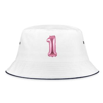 Birthday Shirt, 1st Birthday Balloon - Bucket Hat - white/navy - Front