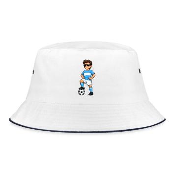 Soccer Boy Argentina Fan Argentine Flag - Bucket Hat - white/navy - Front