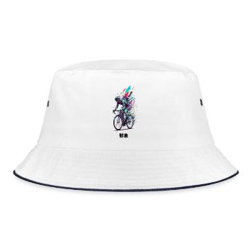 Vivid Bicycle Burst Art - Bucket Hat - white/navy - Front