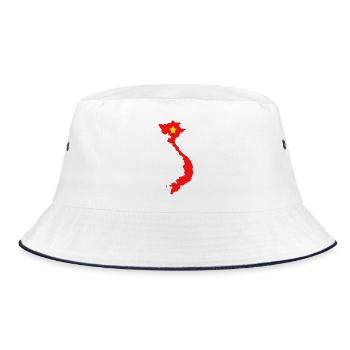 Vietnam map with flag - Bucket Hat - white/navy - Front