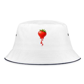 Illustration de fraise avec gouttes - Bob - blanc/marine - Devant