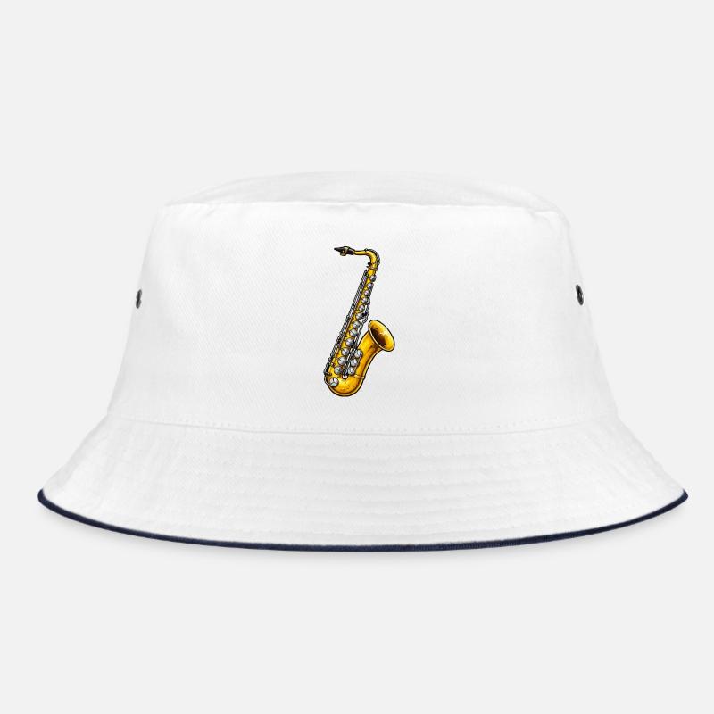 Saxophone d’or dans le style jazz - Bob - blanc/marine