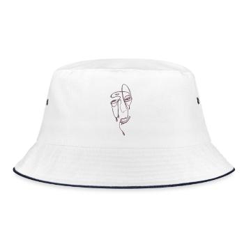 Tear Lines Portrait - Bucket Hat - white/navy - Front