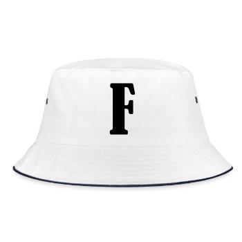 F - Bucket Hat - white/navy - Front