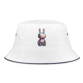 Pastel Robot Herzhart - Bucket Hat - white/navy - Front