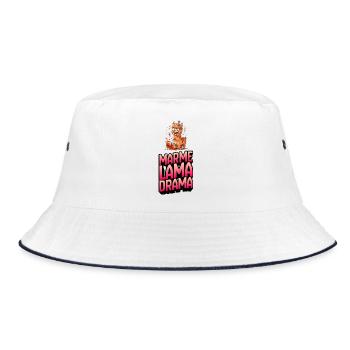 Marme Lama Drama - Bucket Hat - Weiß/Navy - Vorne