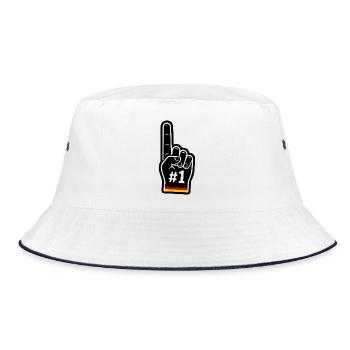 Nummer Eins Deutschland Fan - Bucket Hat - Weiß/Navy - Vorne