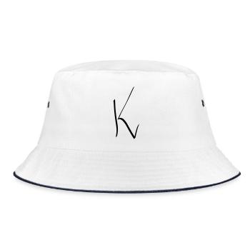 Buchstabe K - Bucket Hat - Weiß/Navy - Vorne