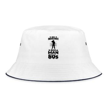 80er Großvater - Bucket Hat - Weiß/Navy - Vorne