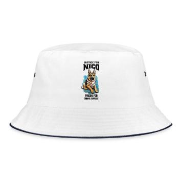 Justice for Nico against animal cruelty - Bucket Hat - white/navy - Front