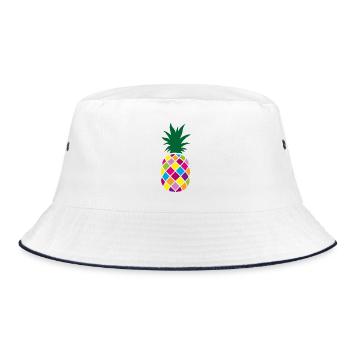 Fête d’été colorée Ananas Couleur exotique de vacances - Bob - blanc/marine - Devant
