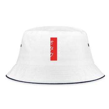 Otaku - Minimalistisches Anime- und Japan-Design - Bucket Hat - Weiß/Navy - Vorne
