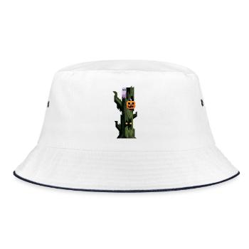 Spooky Totem Tree - Bucket Hat - Weiß/Navy - Vorne