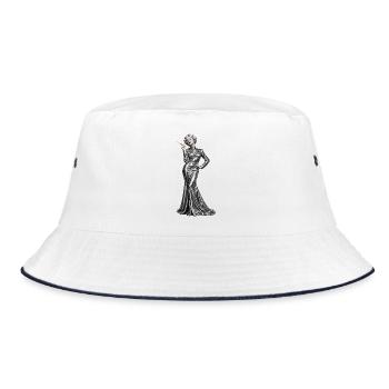 MESMERISIEREN - Bucket Hat - Weiß/Navy - Vorne
