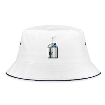 LASS MICH RAUS - Bucket Hat - Weiß/Navy - Vorne