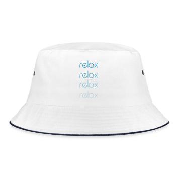 Relax  - Bucket Hat - Weiß/Navy - Vorne
