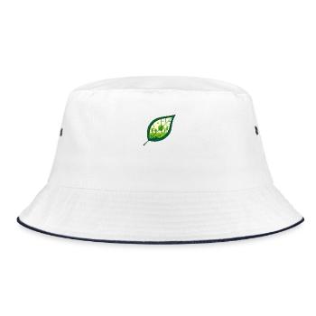 Blatt Frühling schräg - Bucket Hat - Weiß/Navy - Vorne