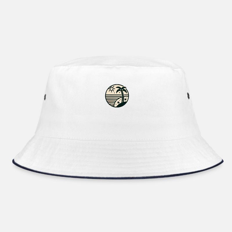 Küste - Bucket Hat - Weiß/Navy