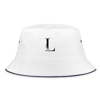 Letter L - Bucket Hat - white/navy - Front