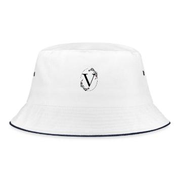 Letter V - Bucket Hat - white/navy - Front