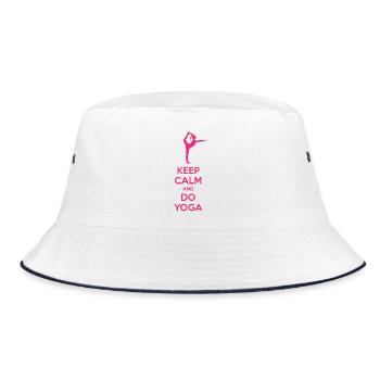 Keep Calm and Do Yoga - Bucket Hat - Weiß/Navy - Vorne