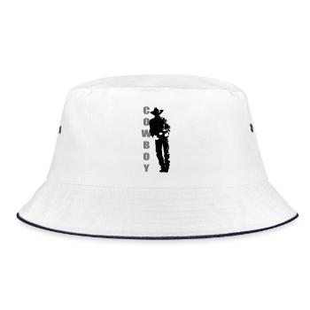 Cowboy - Bucket Hat - Weiß/Navy - Vorne
