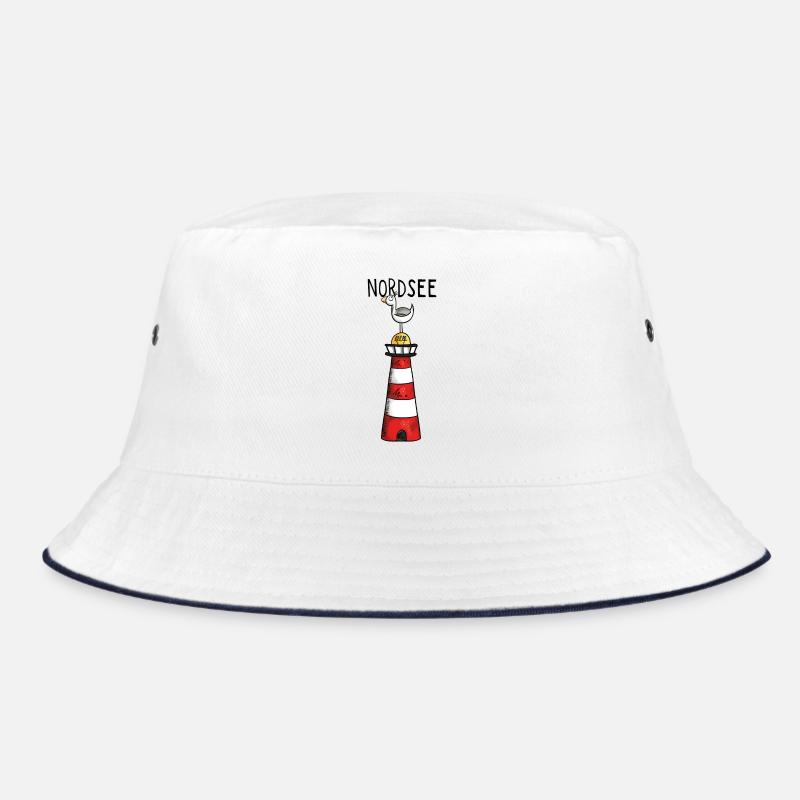 Nordsee Leuchtturm - Möwe - Comic - Geschenk Bucket Hat