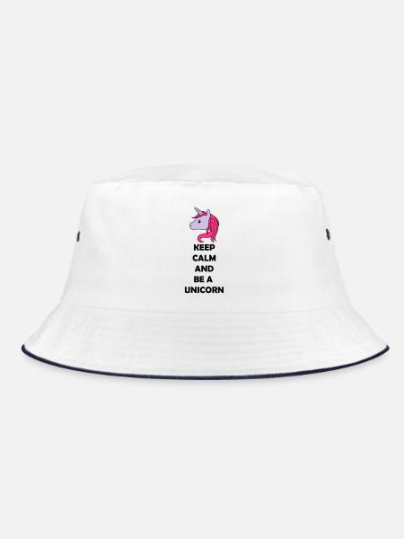 be_a_unicorn_02 - Bucket Hat - Weiß/Navy - Vorne