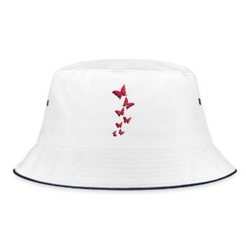 Flying butterflies - flying butterflies - Bucket Hat - white/navy - Front