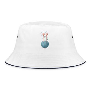 Fabric Sew Sewing Design Creative Shirt - Bucket Hat - white/navy - Front