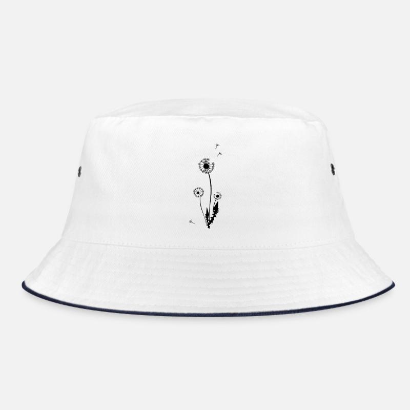 Pusteblume - Bucket Hat - Weiß/Navy