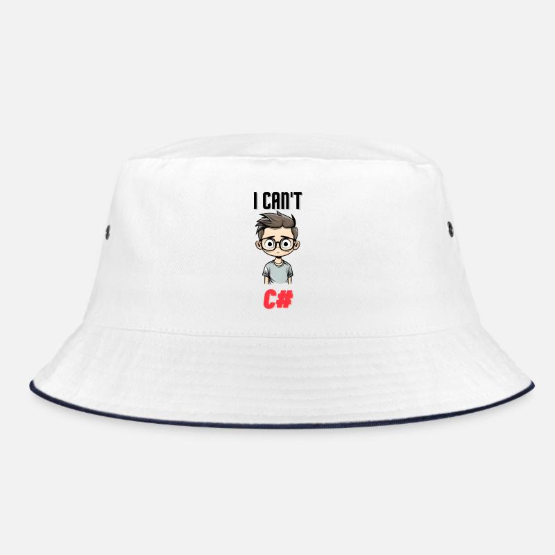 I can't C# - Bucket Hat - Weiß/Navy