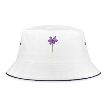 Fleur violette avec un léger dégradé - Bob - blanc/marine - Devant