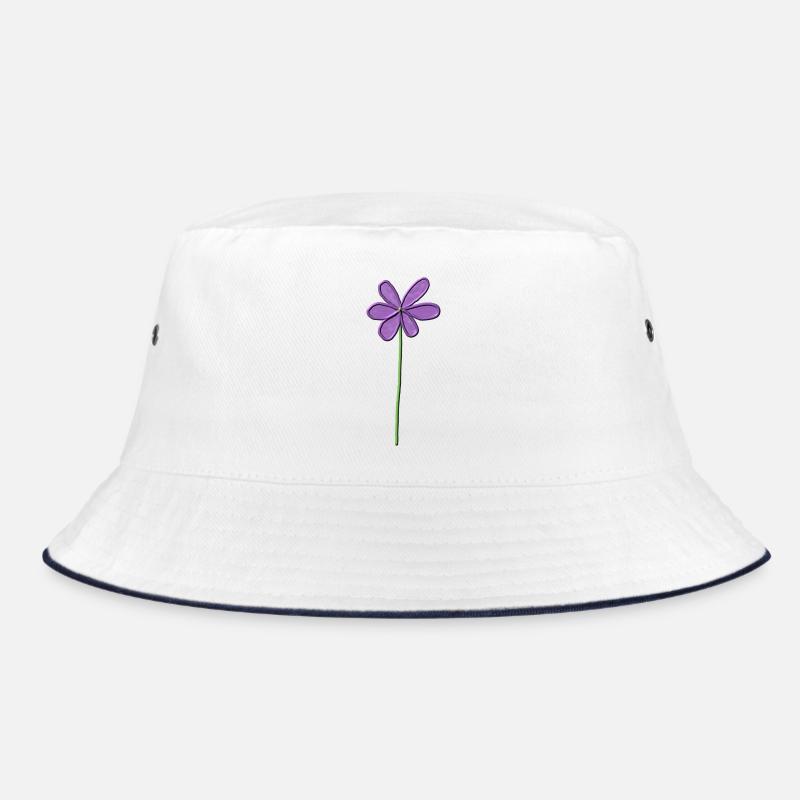 Fleur violette avec un léger dégradé - Bob - blanc/marine