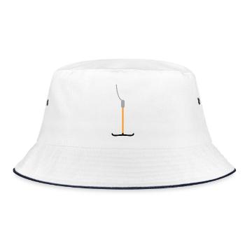 Schleppliftbügel Classic Apres Ski fun Design - Bucket Hat - Weiß/Navy - Vorne