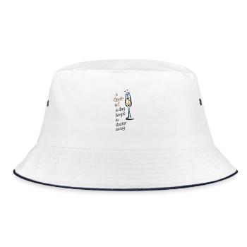 a cocktail a day keeps the doctor away - Bucket Hat - white/navy - Front