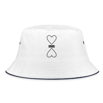 Herz Forever gespiegelt Paar Beziehung Motiv - Bucket Hat - Weiß/Navy - Vorne