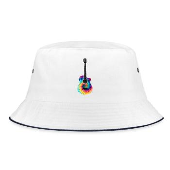 Design de guitare Tie Dye multicolore - Bob - blanc/marine - Devant