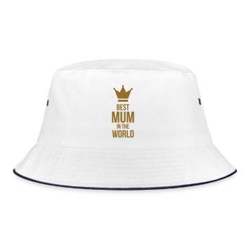 World's Best Mom - Mother's Day - Bucket Hat - white/navy - Front