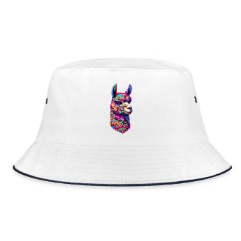 Alpaka - Bucket Hat - Weiß/Navy - Vorne