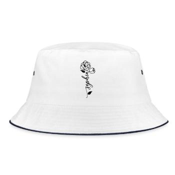 Sophia Surname First Name Name Flower - Bucket Hat - white/navy - Front