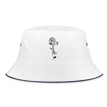 Sylvia Surname First Name Name Flower - Bucket Hat - white/navy - Front