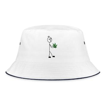 Hobby Gardener Stick Figure - Bucket Hat - white/navy - Front