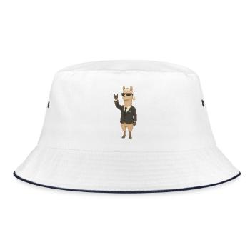 Karl Lamafeld rocks - Bucket Hat - white/navy - Front